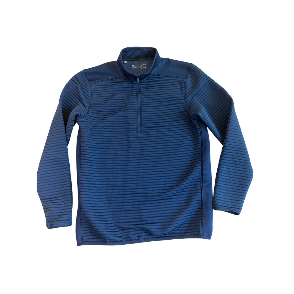 Under Armour UA Golf ColdGear 1/4 Zip Ribbed Pullover Sweatshirt Navy sz Medium